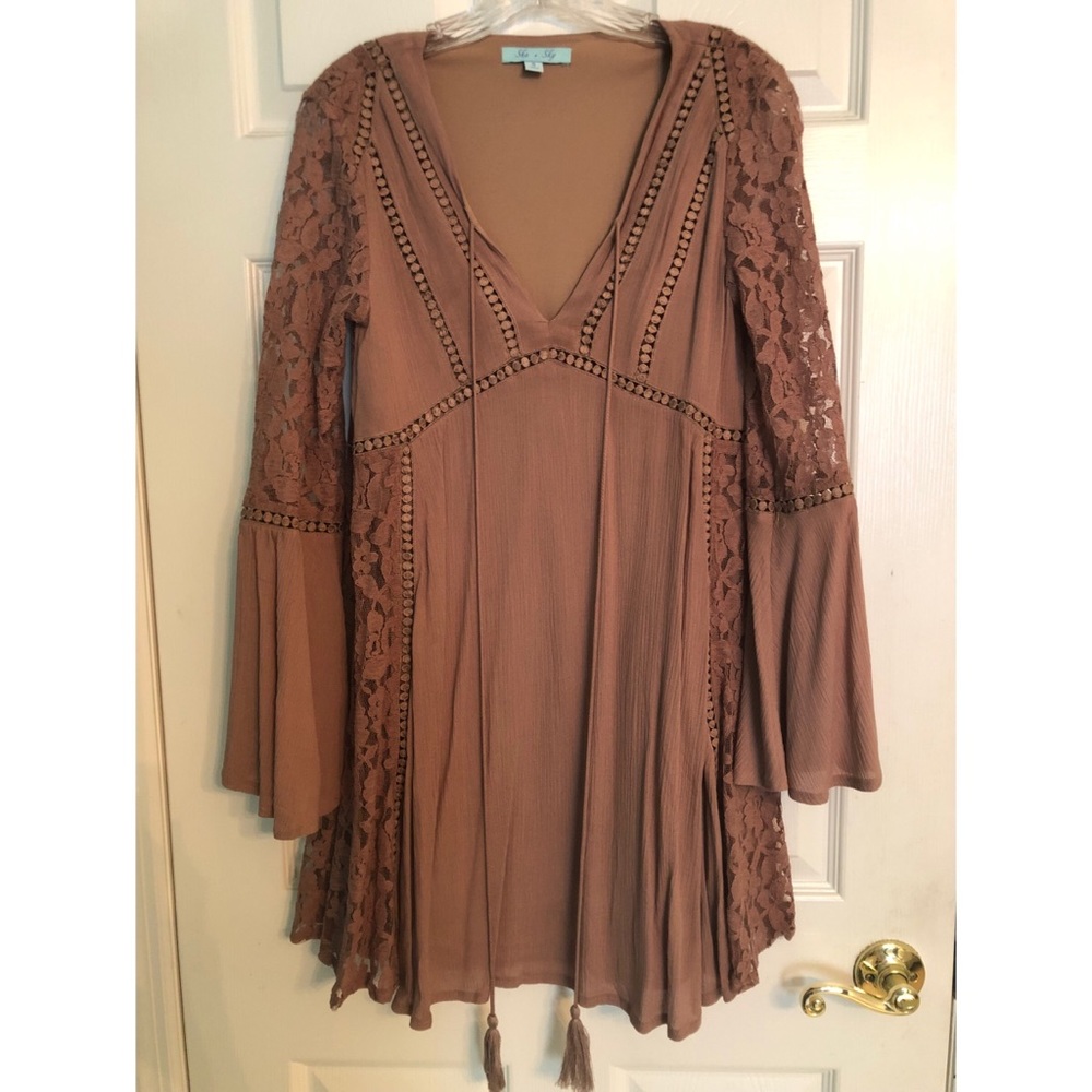 She + Sky Mauve Dress NWOT
